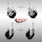 Service Caster 4 Inch SS Hard Rubber Wheel Swivel 3/8 Inch Threaded Stem Caster Brakes, 2PK SCC-SSTS20S414-HRS-381615-2-TLB-2 - alternate 1